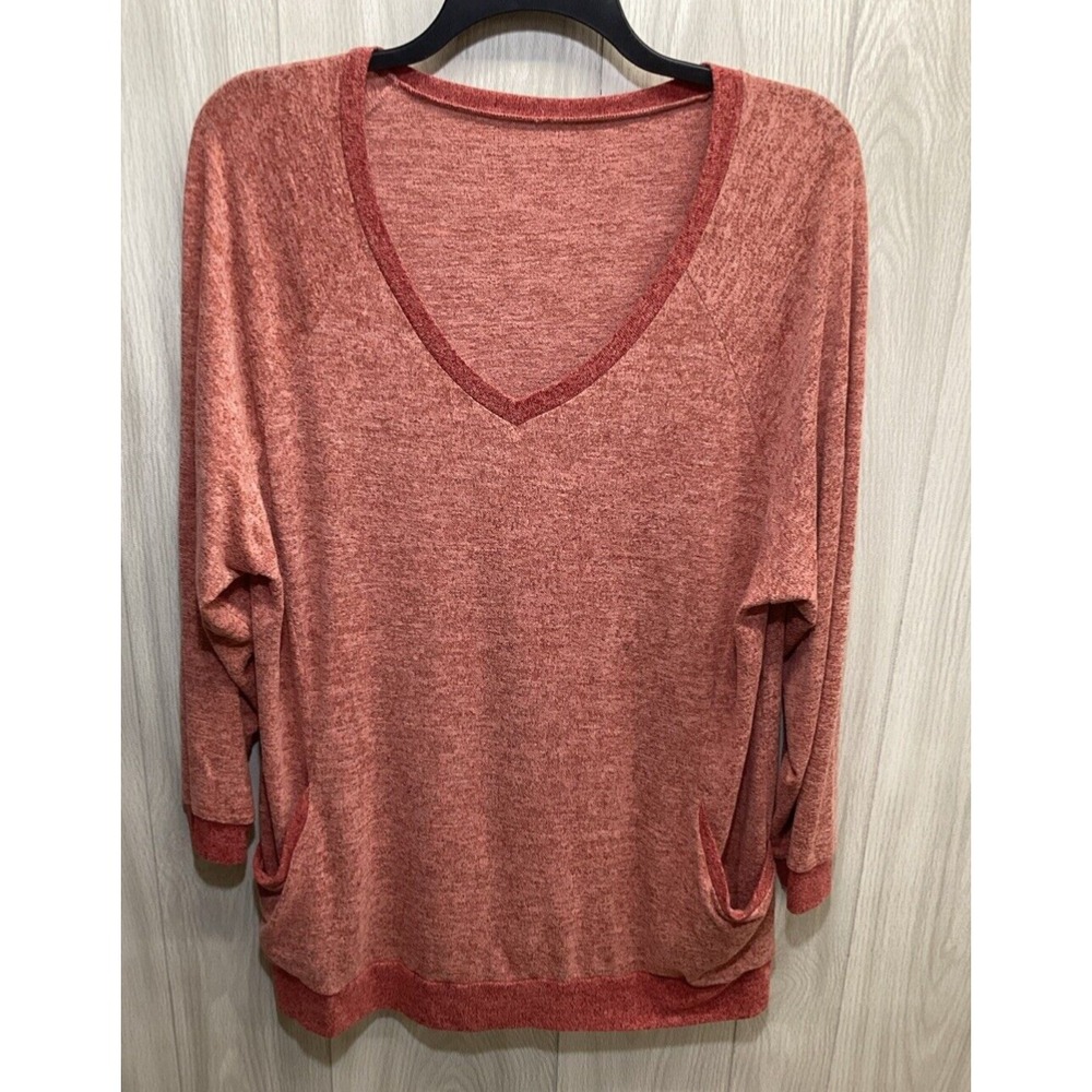 UNBRANDED‎ Women's (Size 23x29") Long Sleeve Scoop V-Neck Sweater Stretch